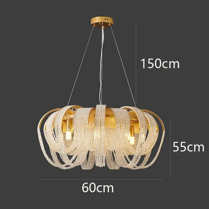 Luxury gold crystal chandelier living room pendant light