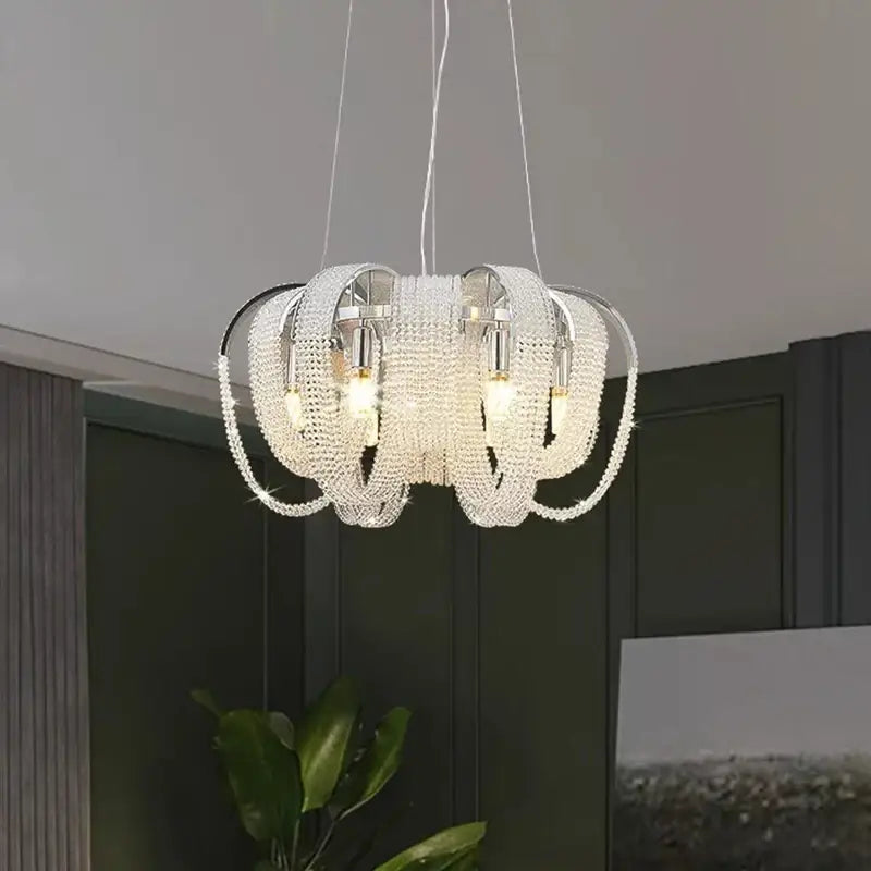 Luxury gold crystal chandelier living room pendant light