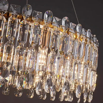 Modern gold crystal chandelier living room pendant light