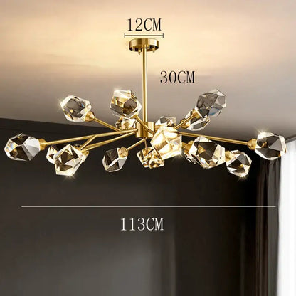 Luxury gold crystal chandelier for dining room