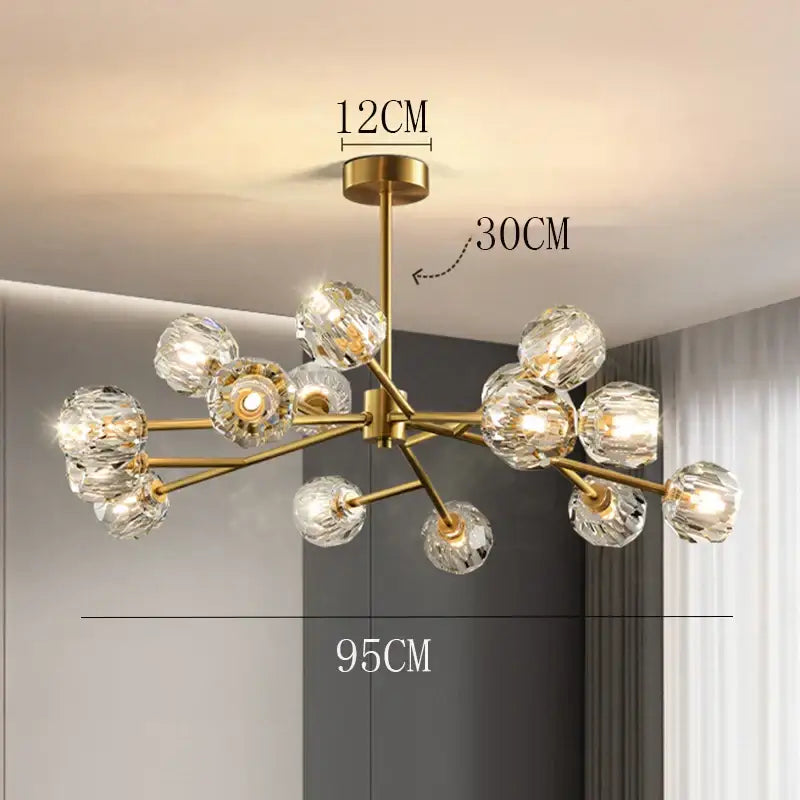 Modern crystal chandelier black dining room ceiling light