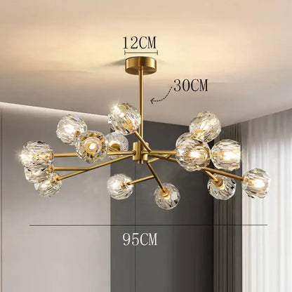 Modern crystal chandelier black dining room ceiling light
