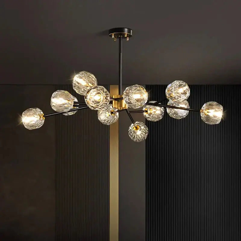Modern crystal chandelier black dining room ceiling light