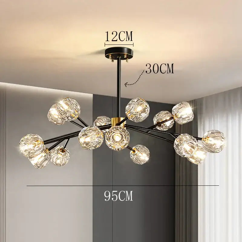 Modern crystal chandelier black dining room ceiling light