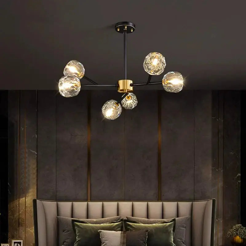 Modern crystal chandelier black dining room ceiling light