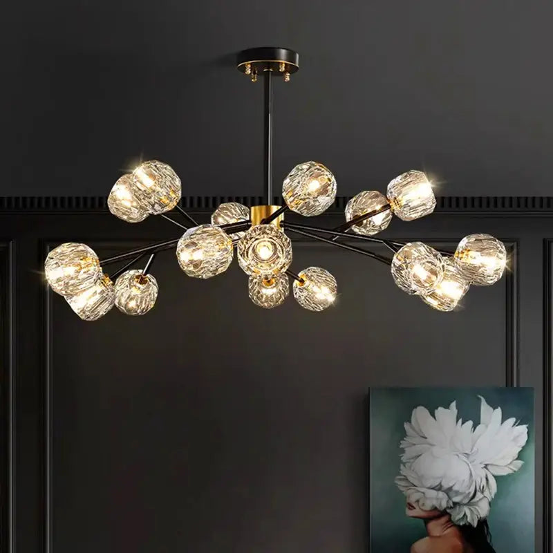 Modern crystal chandelier black dining room ceiling light