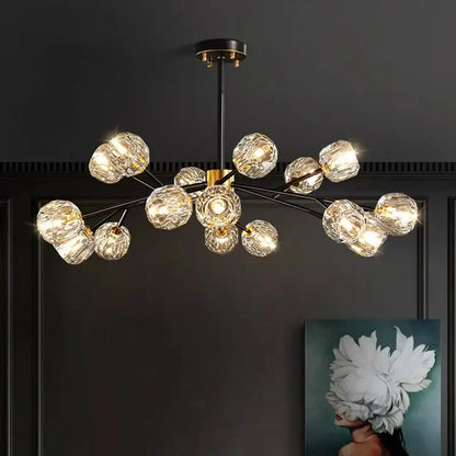 Modern crystal chandelier black dining room ceiling light
