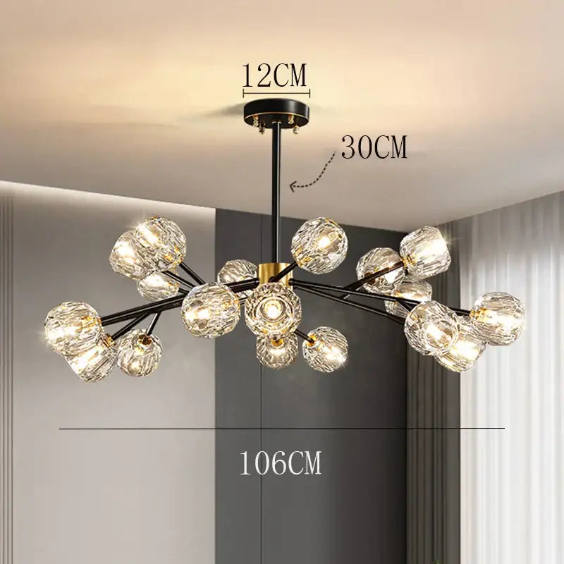 Modern crystal chandelier black dining room ceiling light