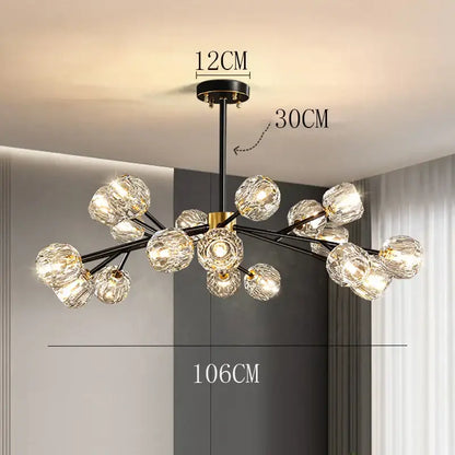 Modern crystal chandelier black dining room ceiling light