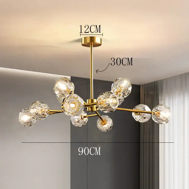 Modern crystal chandelier black dining room ceiling light