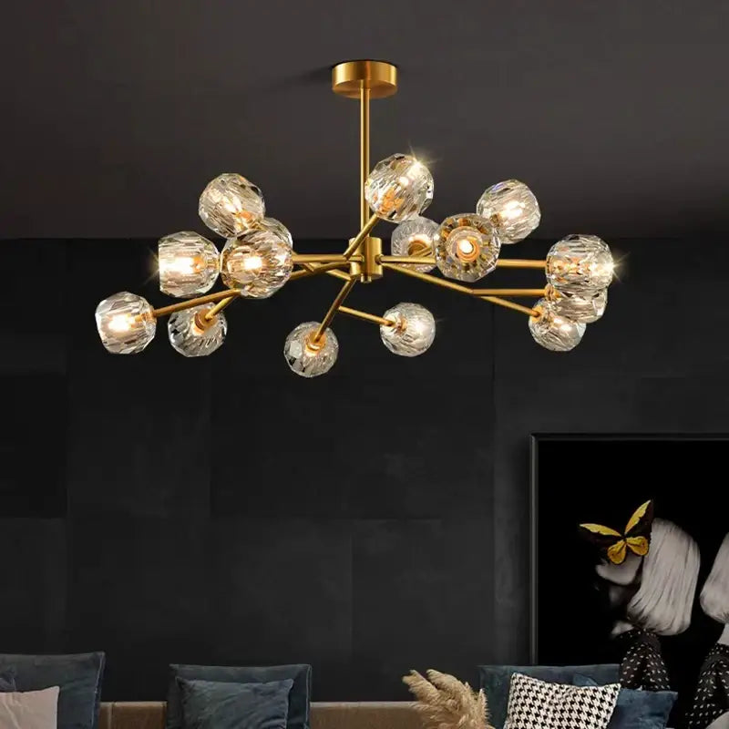 Modern crystal chandelier black dining room ceiling light