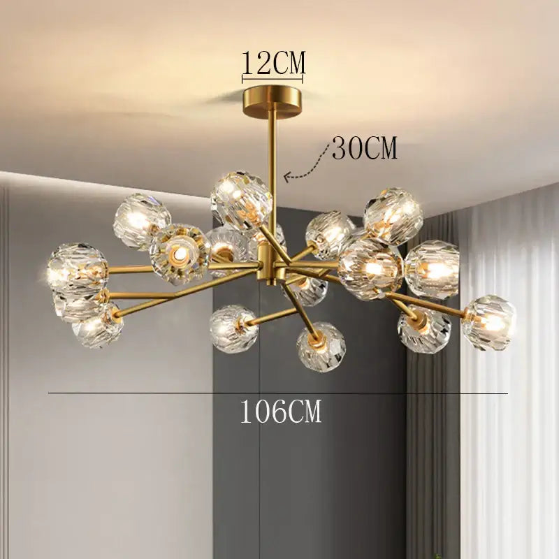 Modern crystal chandelier black dining room ceiling light