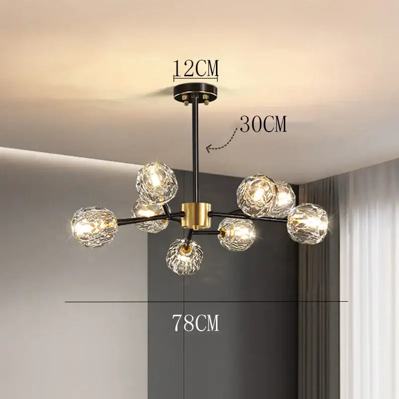 Modern crystal chandelier black dining room ceiling light