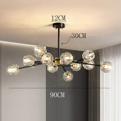 Modern crystal chandelier black dining room ceiling light