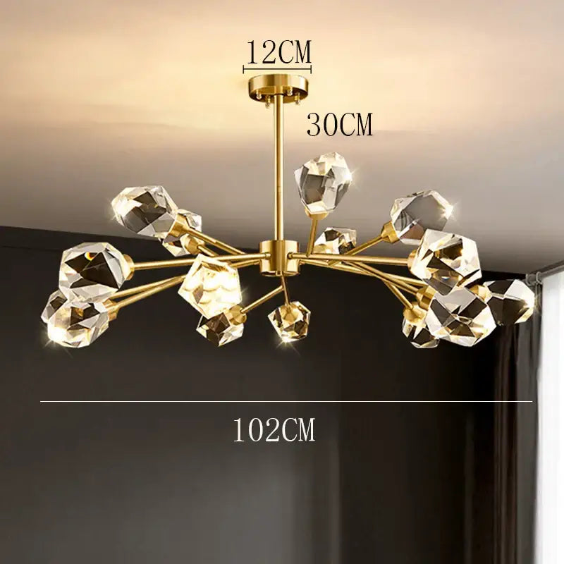 Luxury gold crystal chandelier for dining room