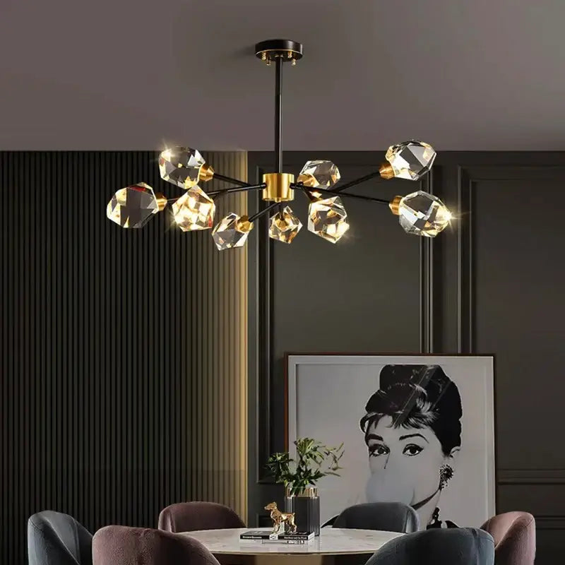 Luxury gold crystal chandelier for dining room