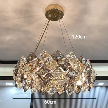 Modern layered crystal chandelier for living room dining