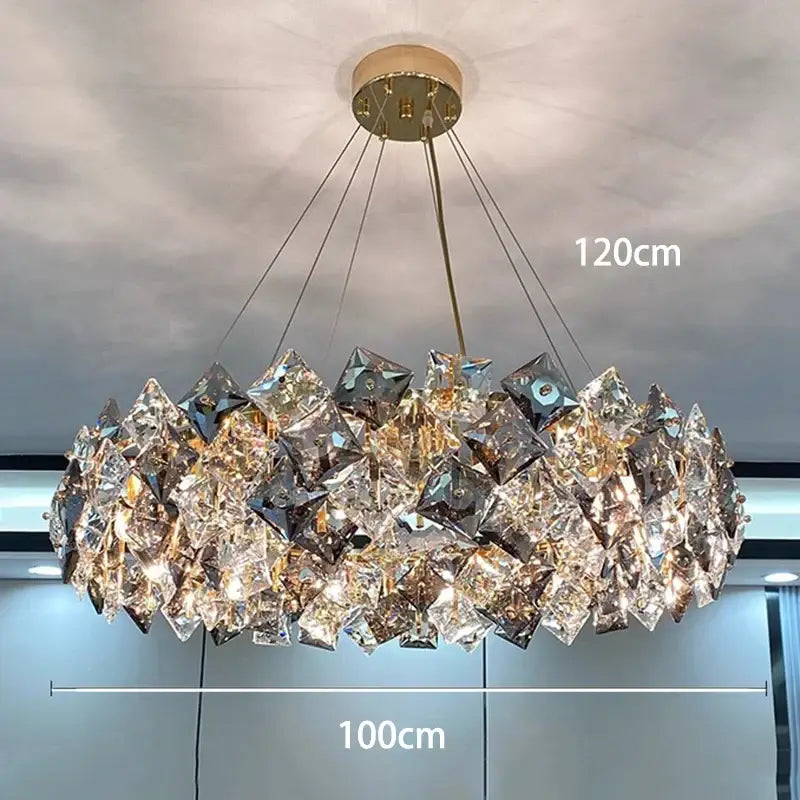 Modern layered crystal chandelier for living room dining
