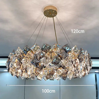 Modern layered crystal chandelier for living room dining