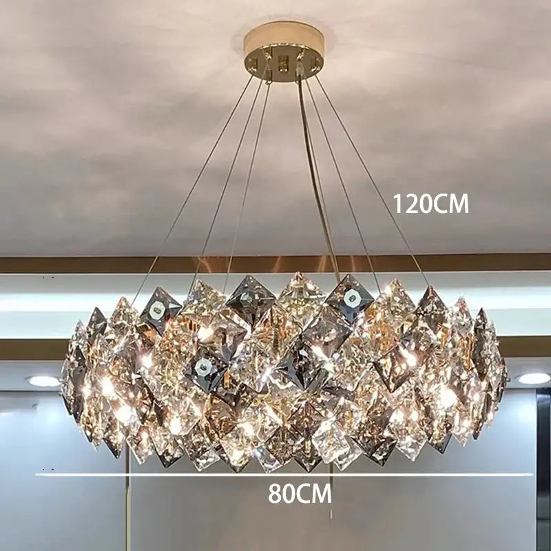 Modern layered crystal chandelier for living room dining