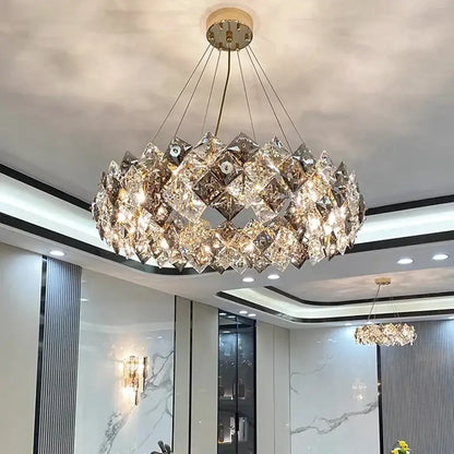 Modern layered crystal chandelier for living room dining