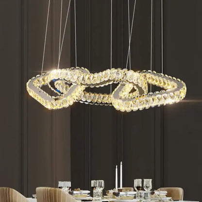 Modern gold crystal chandelier living room pendant light