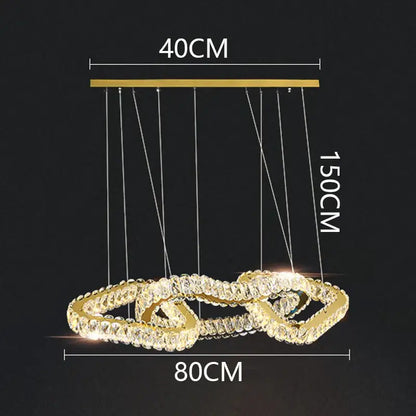 Modern gold crystal chandelier living room pendant light