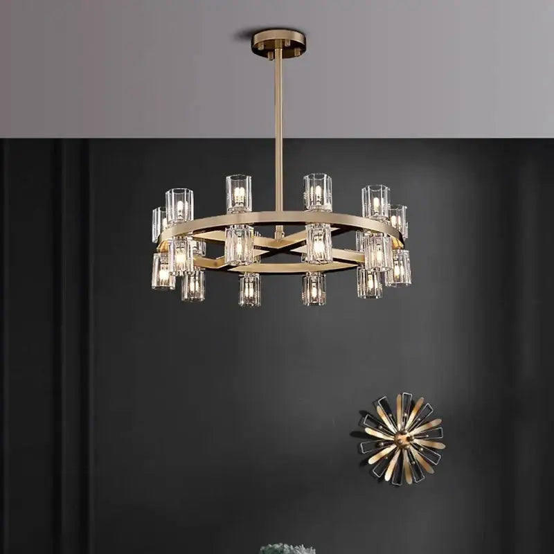 Modern gold crystal chandelier for living room dining room
