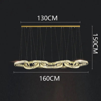 Modern gold crystal chandelier living room pendant light