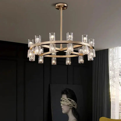 Modern gold crystal chandelier for living room dining room