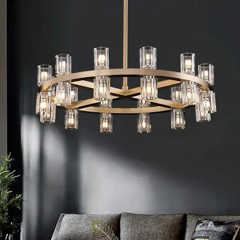 Modern gold crystal chandelier for living room dining room