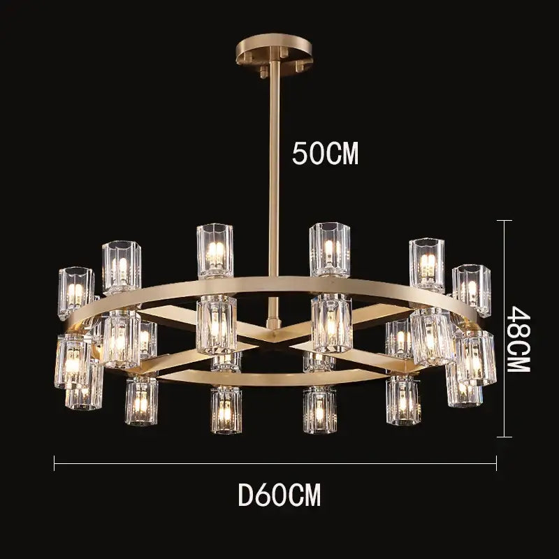 Modern gold crystal chandelier for living room dining room