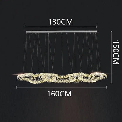 Modern gold crystal chandelier living room pendant light