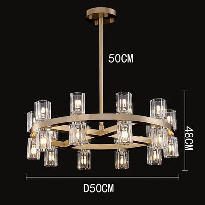 Modern gold crystal chandelier for living room dining room