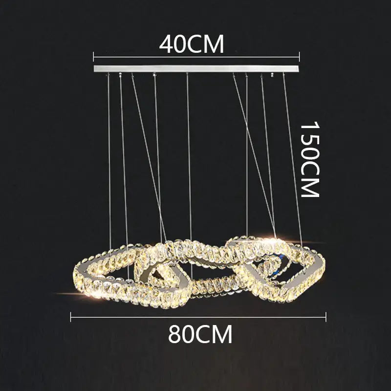 Modern gold crystal chandelier living room pendant light
