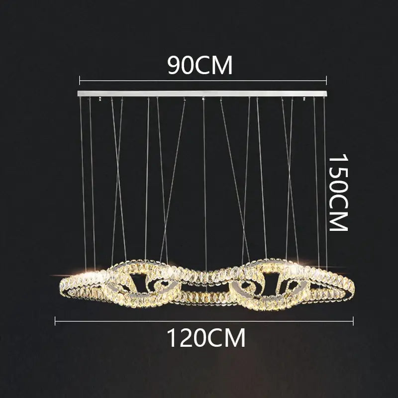 Modern gold crystal chandelier living room pendant light