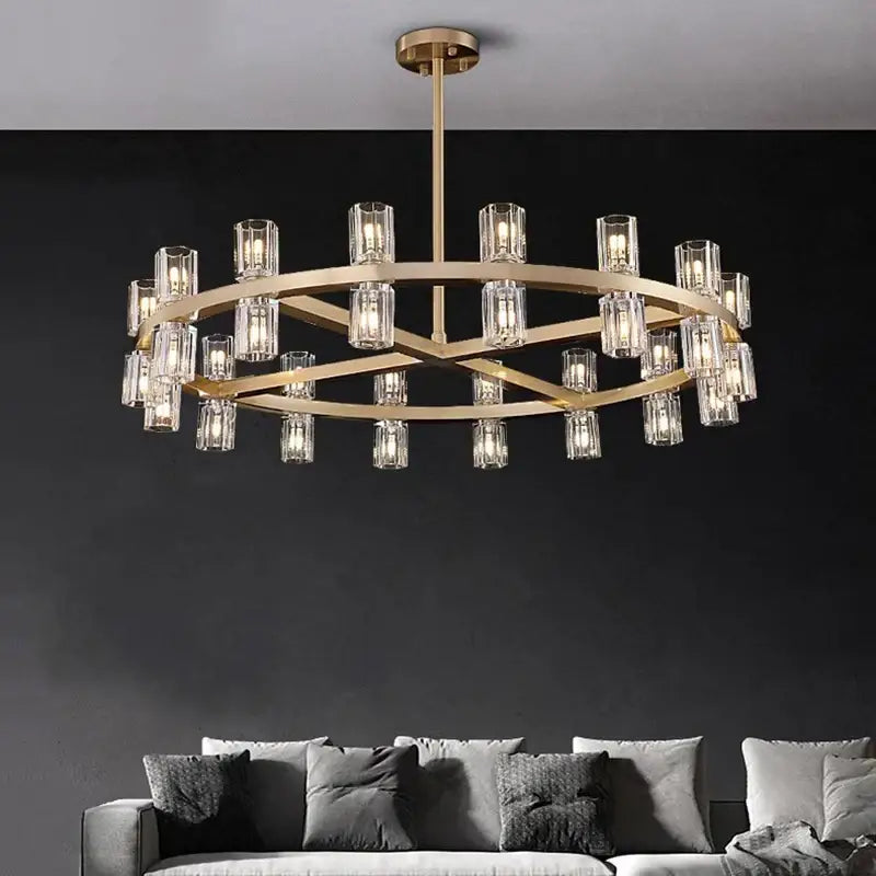 Modern gold crystal chandelier for living room dining room