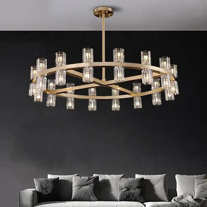 Modern gold crystal chandelier for living room dining room