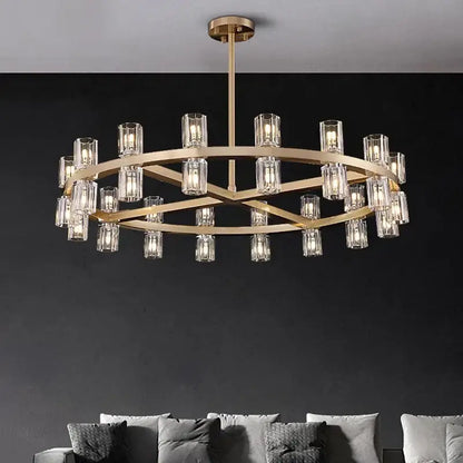 Modern gold crystal chandelier for living room dining room