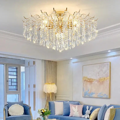 Luxury gold crystal chandelier for living room