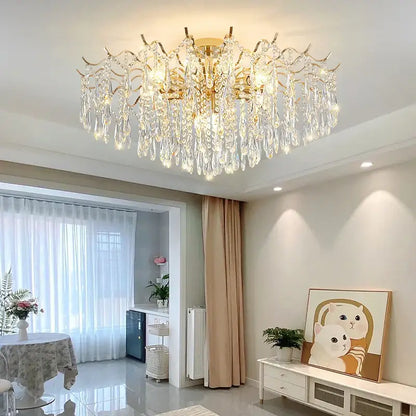 Luxury gold crystal chandelier for living room