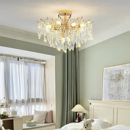 Luxury gold crystal chandelier for living room