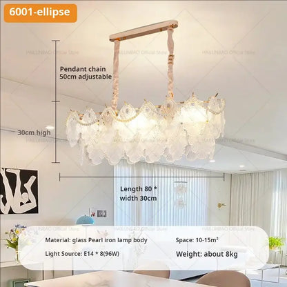 Elegant white and gold crystal chandelier living room light