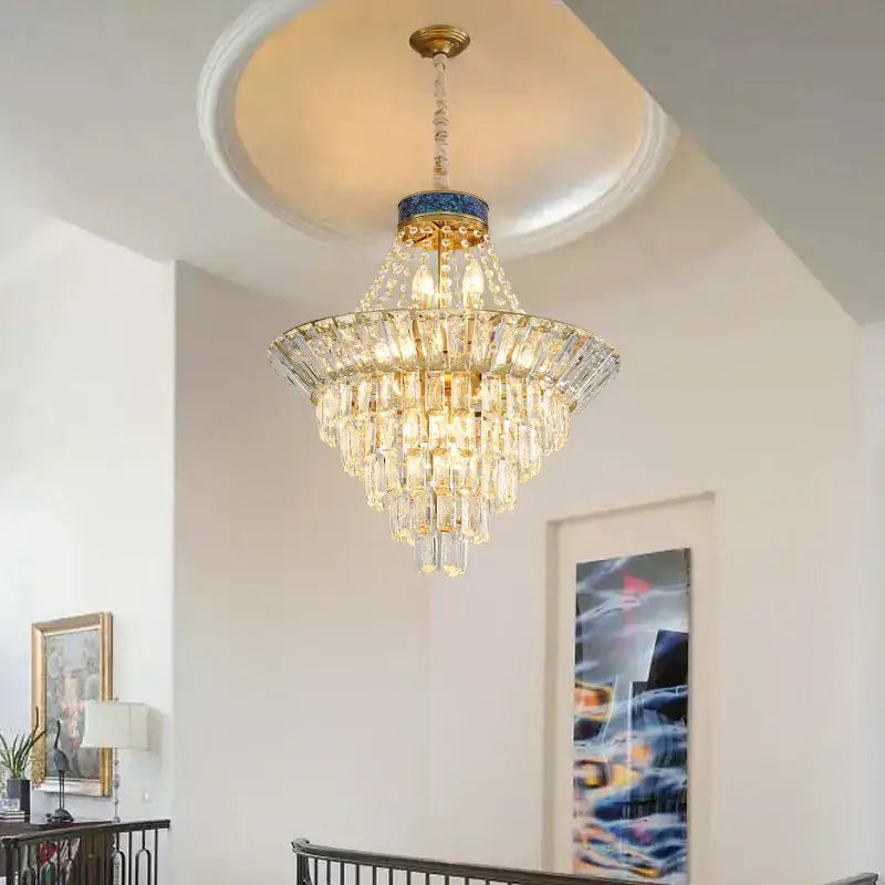 Modern gold crystal chandelier for villa living room