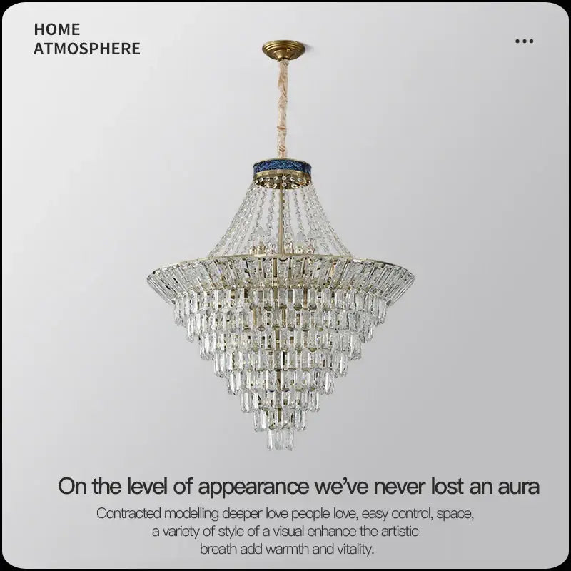 Modern gold crystal chandelier for villa living room