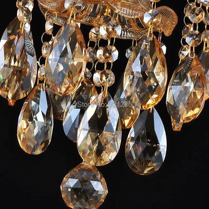 Classic golden crystal chandelier living room light