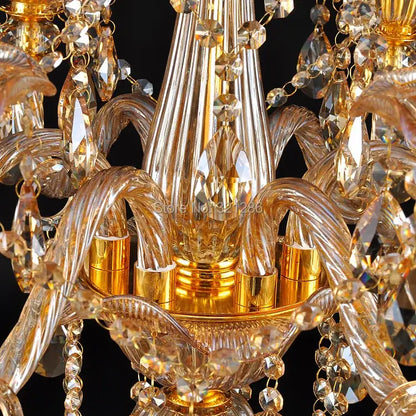 Classic golden crystal chandelier living room light