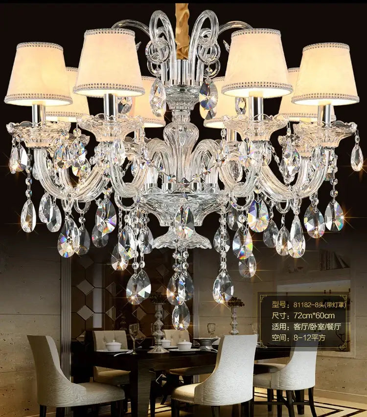 Luxury modern silver crystal chandelier living room light fixture