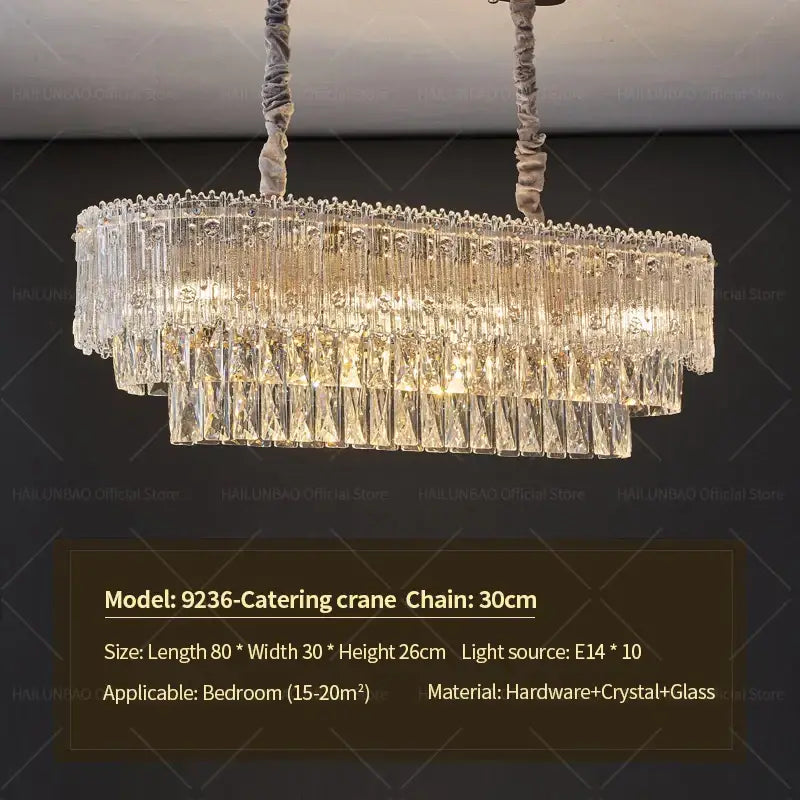Modern gold crystal chandelier for dining room