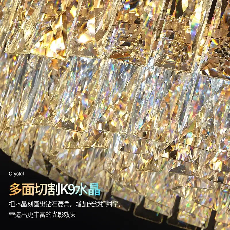 Modern gold crystal chandelier for dining room